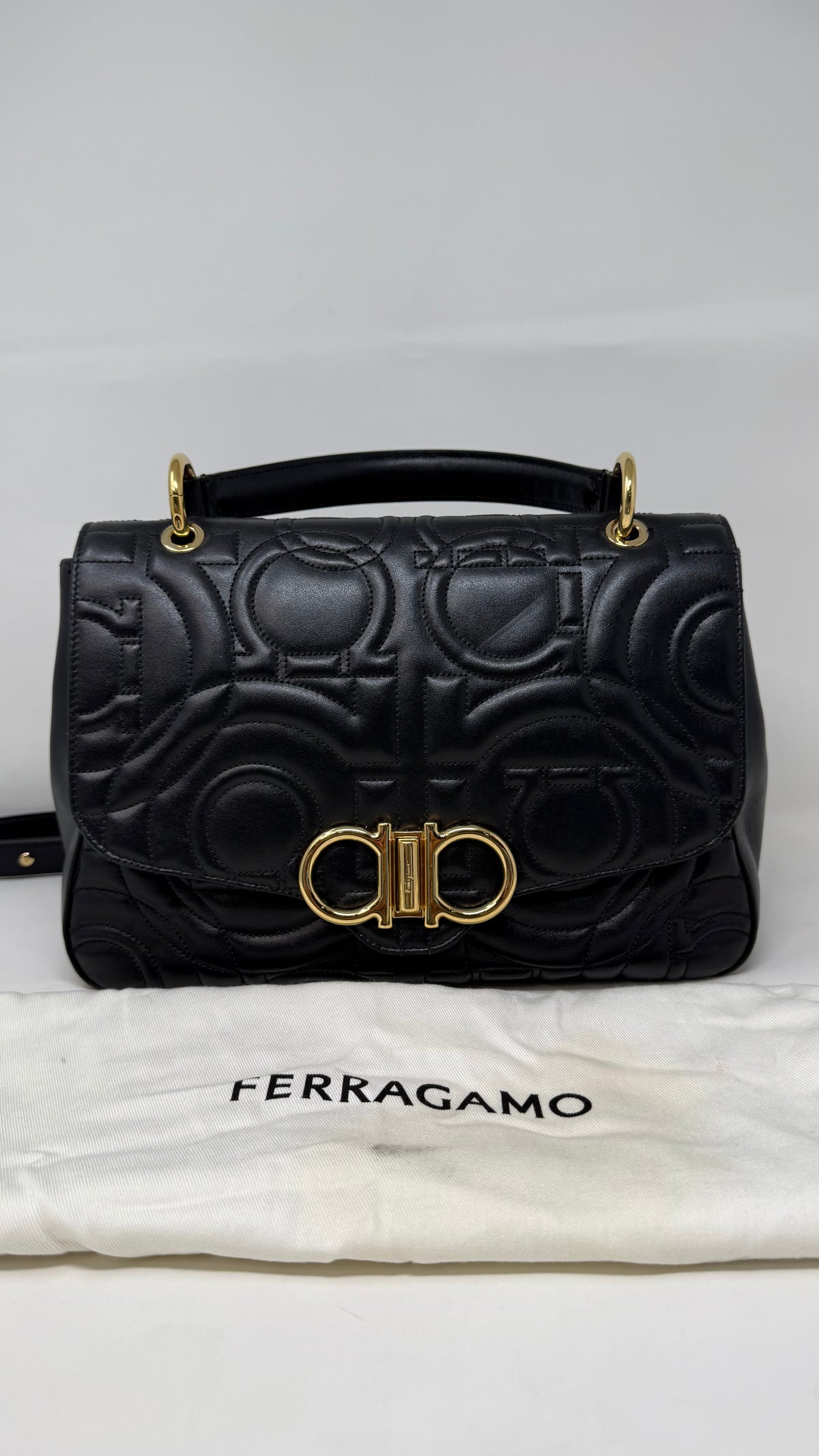 Salvatore Ferragamo PRE OWNED Quilted Gancini Flap Shoulder Bag