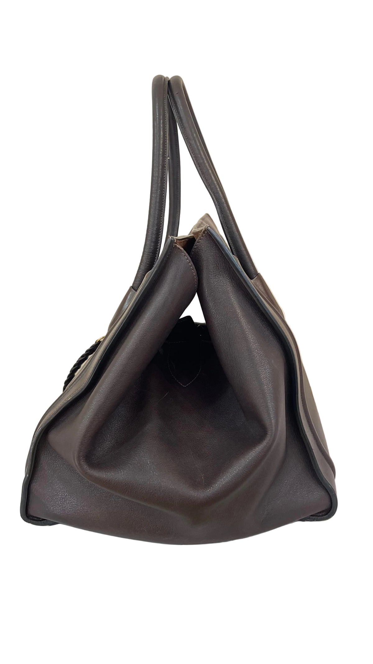 Celine Leather PRE OWNED Luggage Phantom Brown