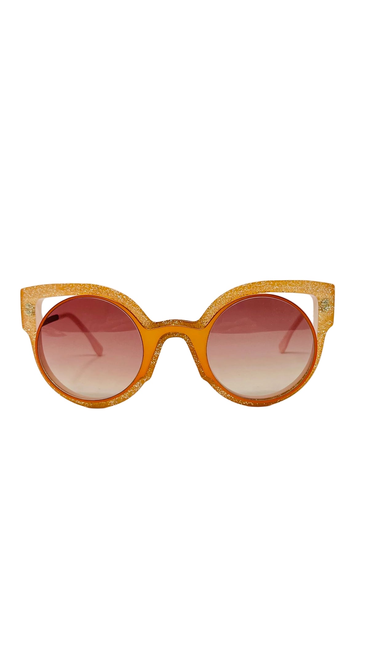 Fendi Cat Eye Sunglasses PRE OWNED Orange Pink Glitter Cat Eye FF0137/S