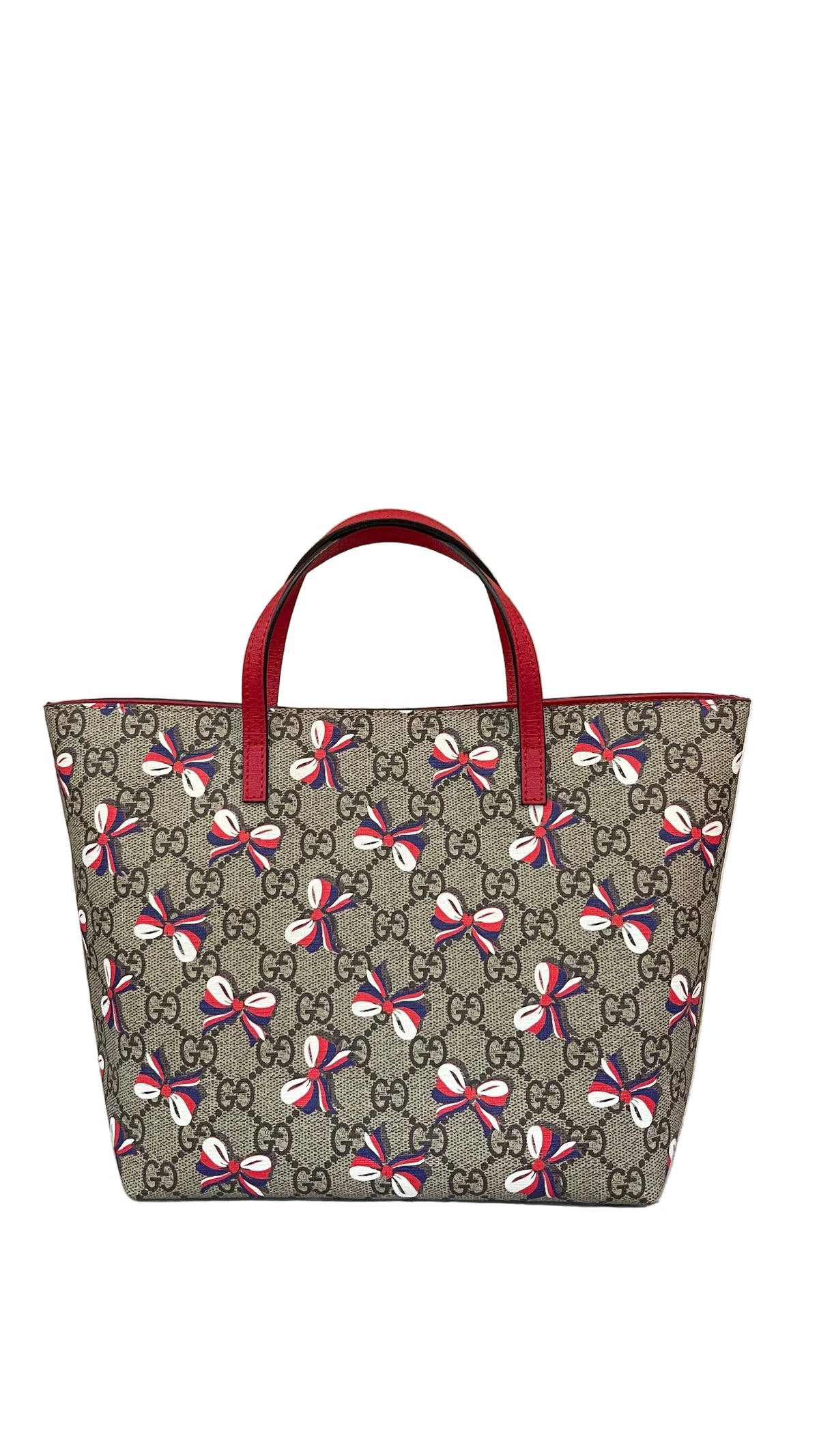 Gucci PRE OWNED Children's Mini Tote GG Supreme Bow Print