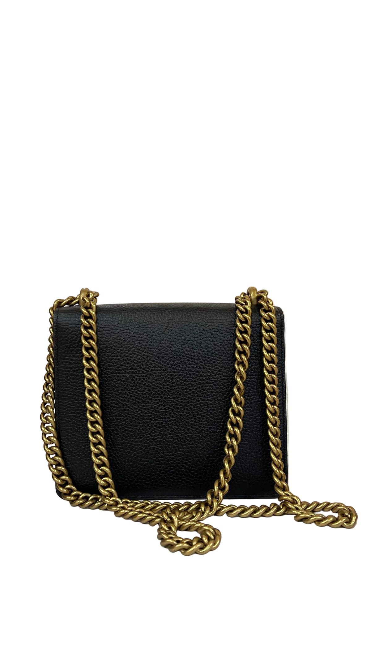 Gucci PRE OWNED GG Marmont Chain Leather Small Shoulder Bag
