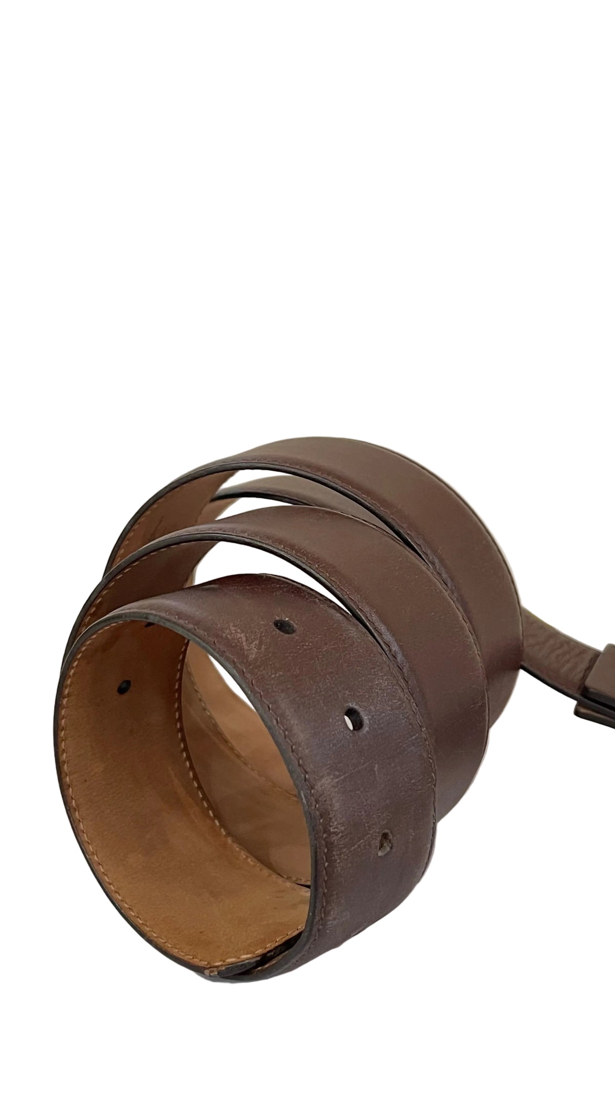 Salvatore Ferragamo Gancini Belt — Dark Brown Leather / Silver