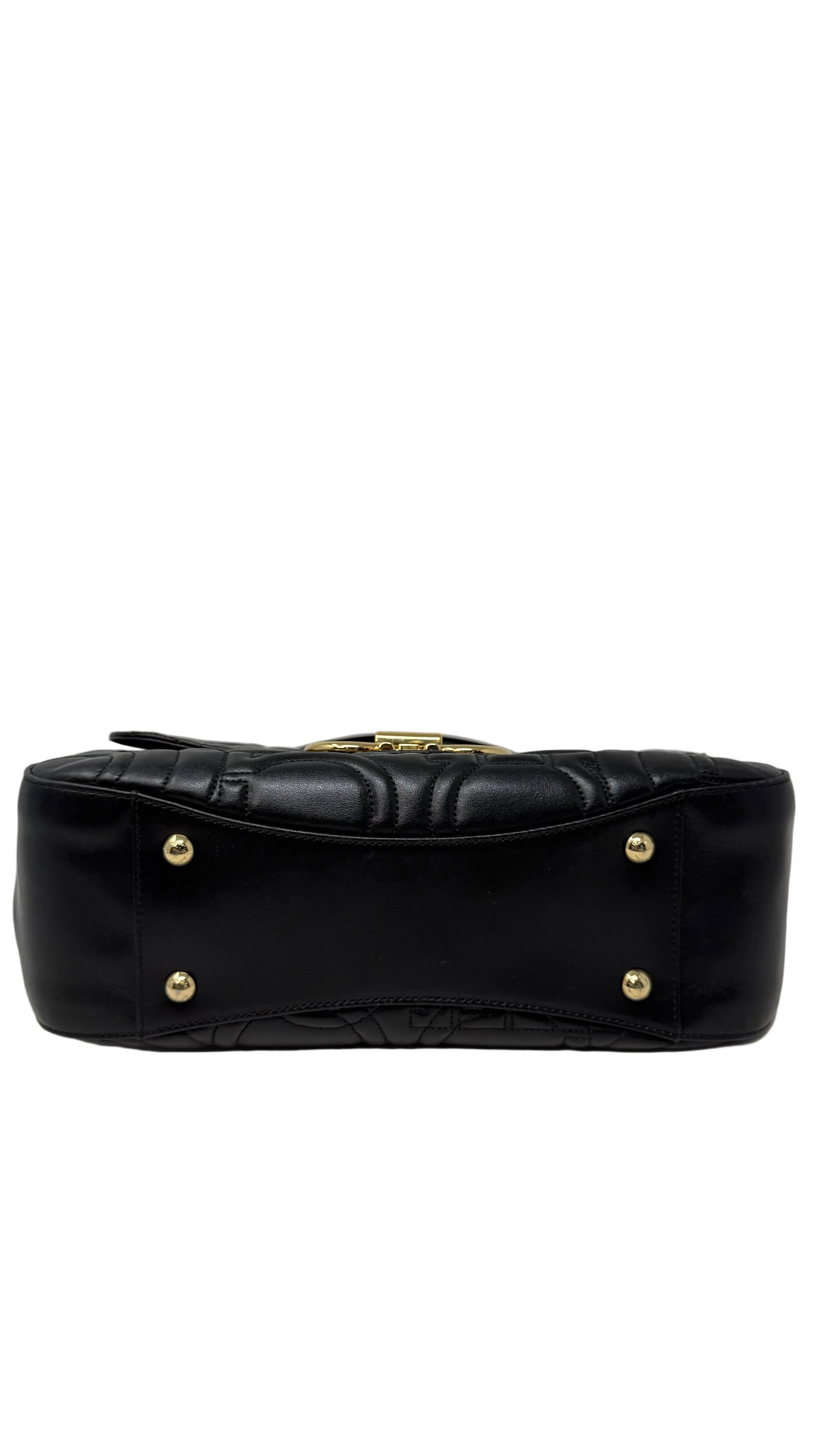 Salvatore Ferragamo Quilted Gancini Flap Shoulder Bag.