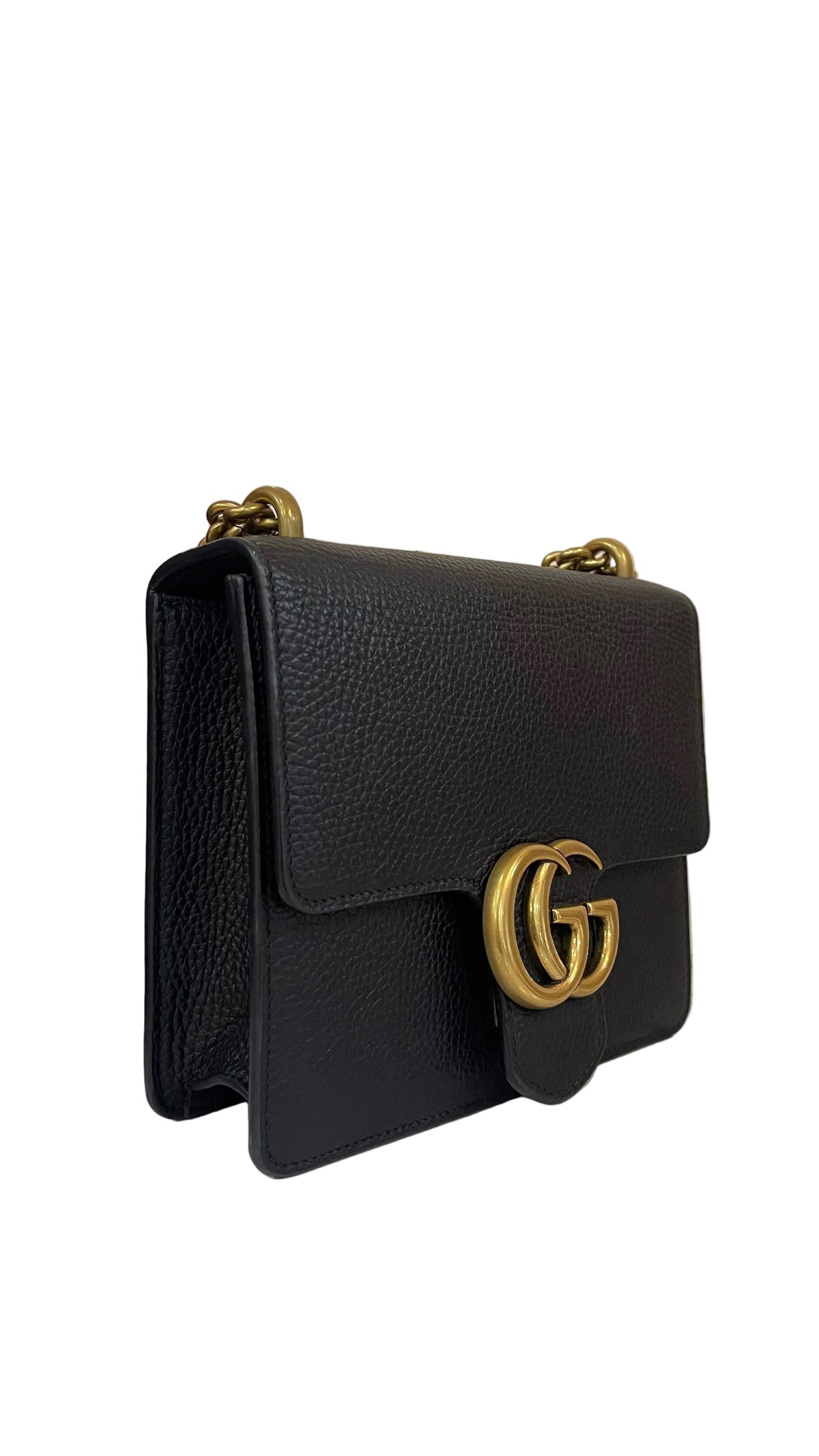 Gucci PRE OWNED GG Marmont Chain Leather Small Shoulder Bag