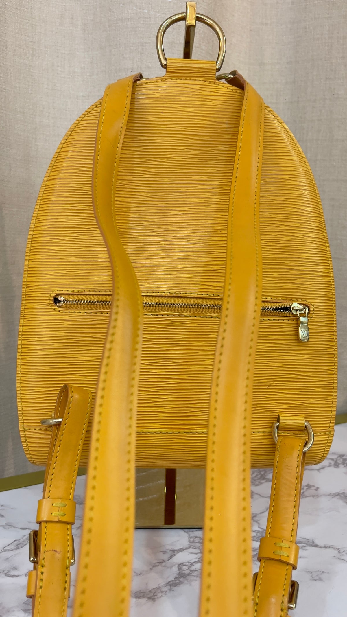 Louis Vuitton Mabillon Backpack Epi Leather Tassil Yellow PRE OWNED