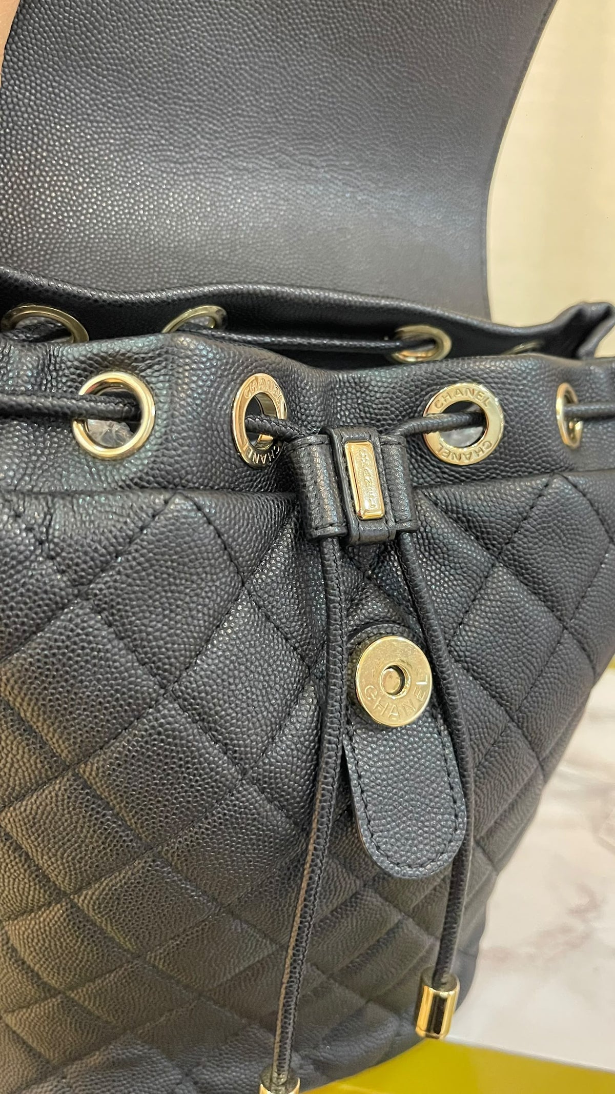Chanel PRE OWNED Backpack Filigree Caviar