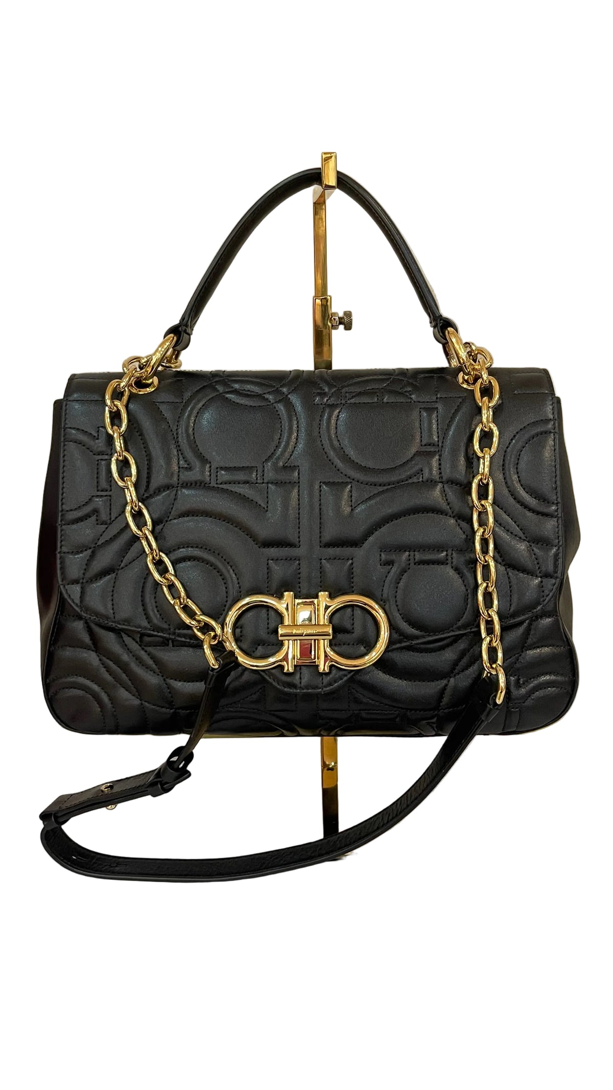 Salvatore Ferragamo PRE OWNED Quilted Gancini Flap Shoulder Bag