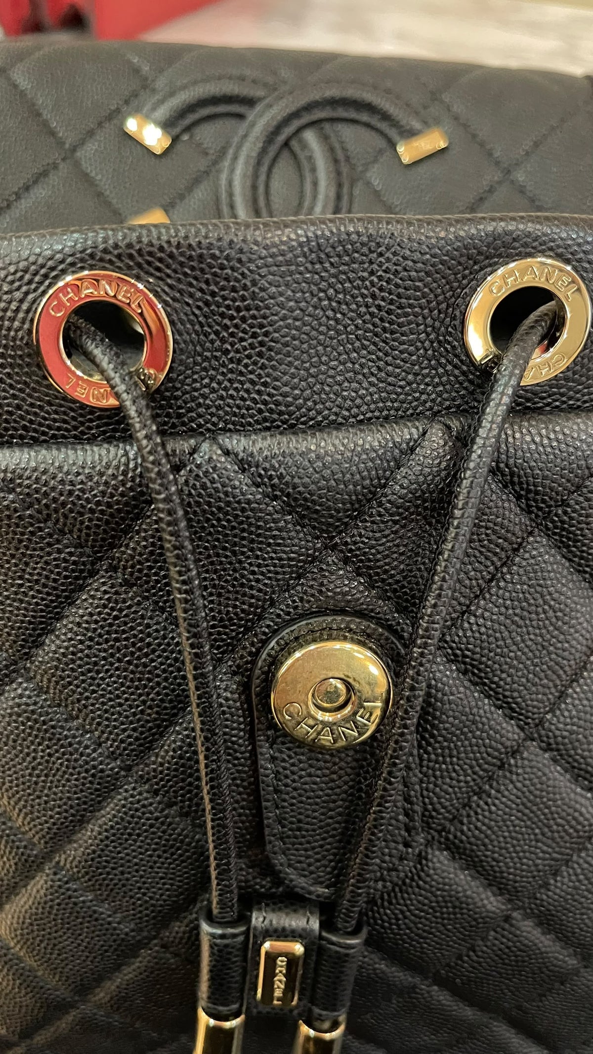 Chanel PRE OWNED Backpack Filigree Caviar